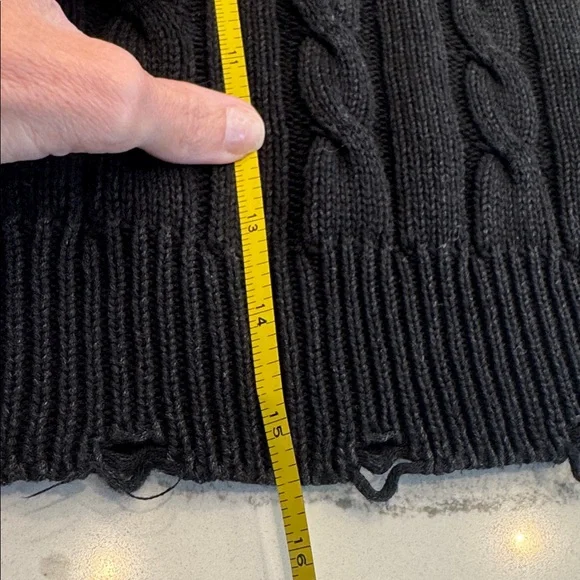 KatieJNYC Girls Washed Cable Sweater Black Size M - Picture 7 of 10